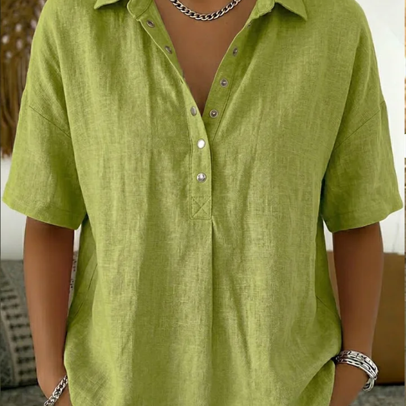 ELINE | Blouse à col avec détails boutonnés