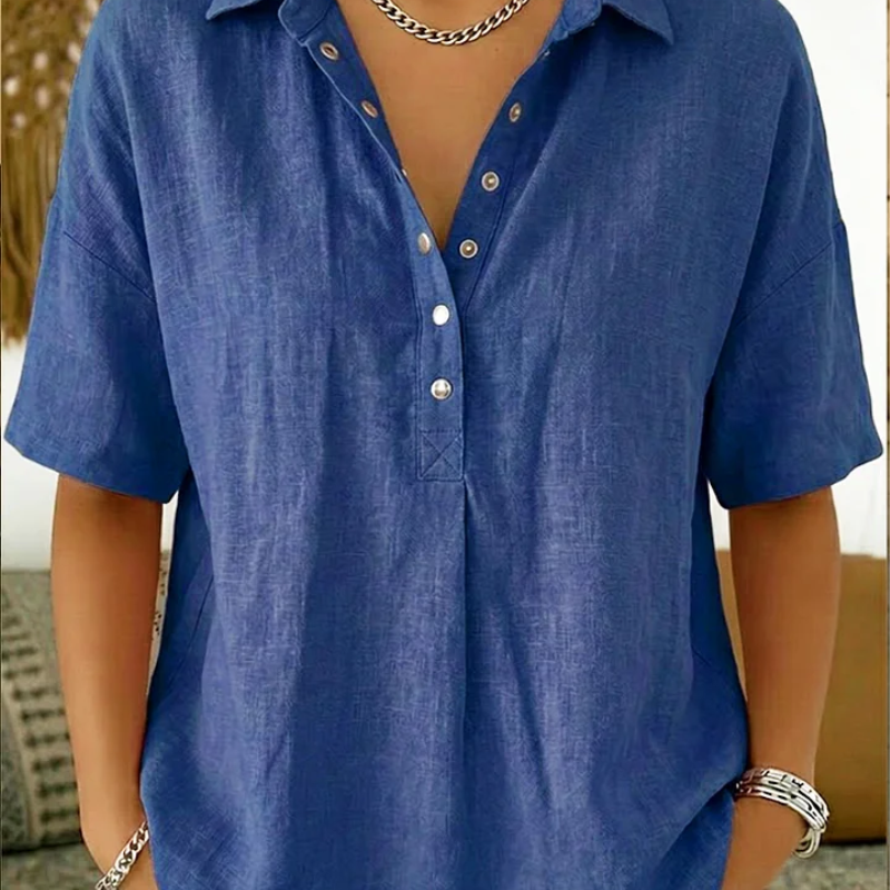 ELINE | Blouse à col avec détails boutonnés