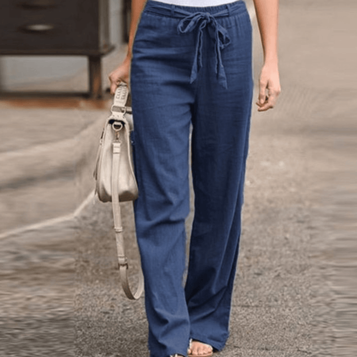 JOLEEN | Pantalon Détente Femme Avec Cordon Et Taille Élastique