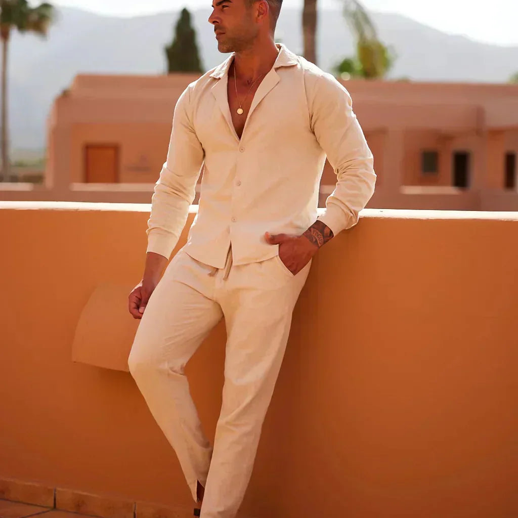 CHRISTIAN | Costume confort en coton & lin