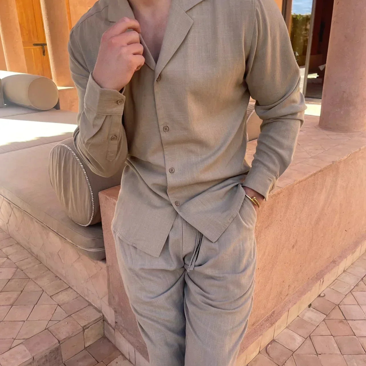 CHRISTIAN | Costume confort en coton & lin
