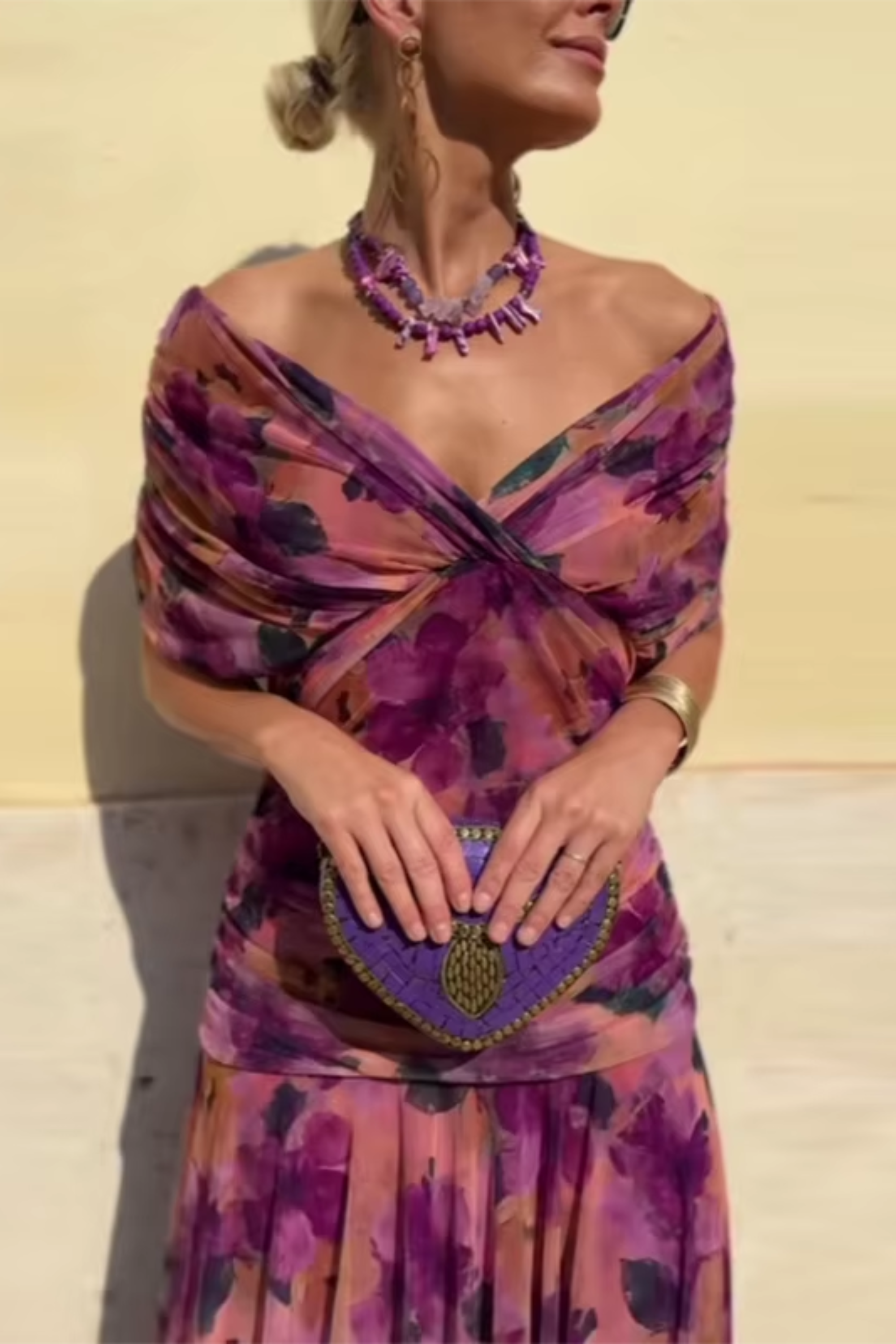 HELENA | Robe Maxi de Fête Élégante à Col V