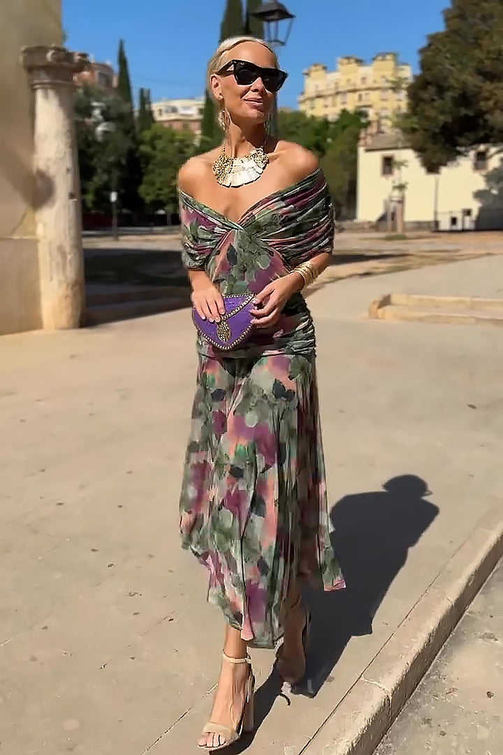 HELENA | Robe Maxi de Fête Élégante à Col V