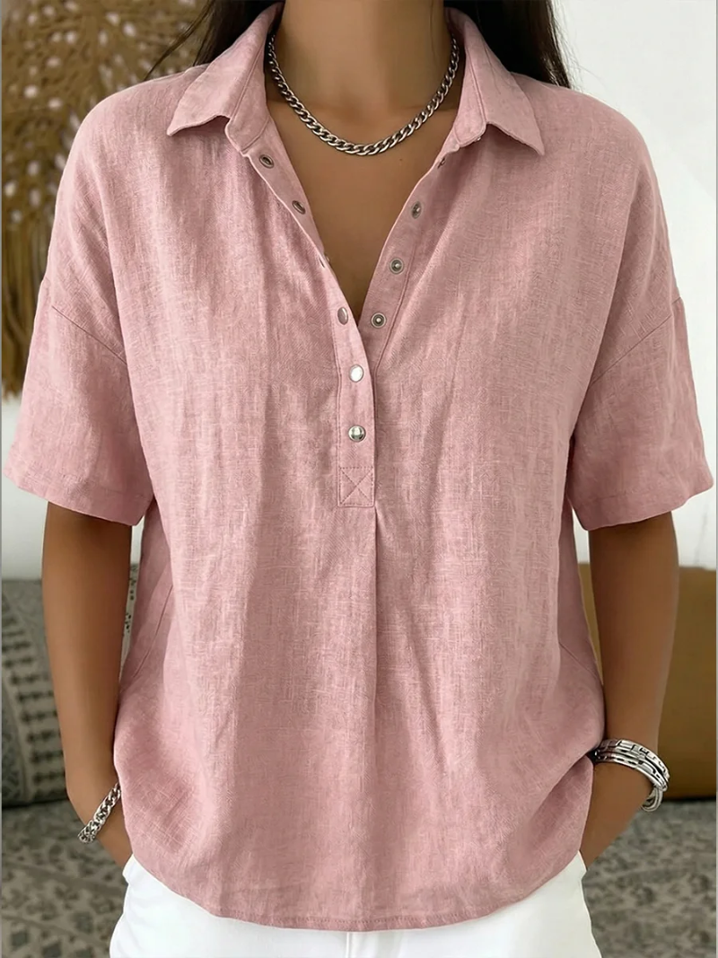 ELINE | Blouse à col avec détails boutonnés
