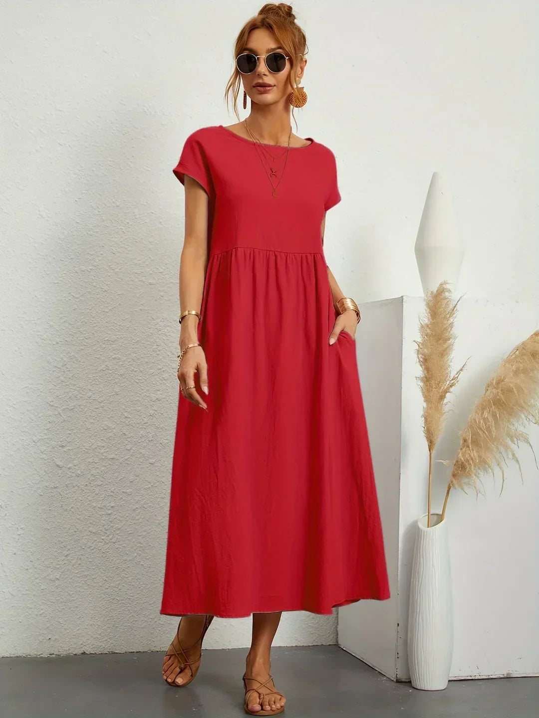MILA | Robe Légère En Coton Doux Avec Poches