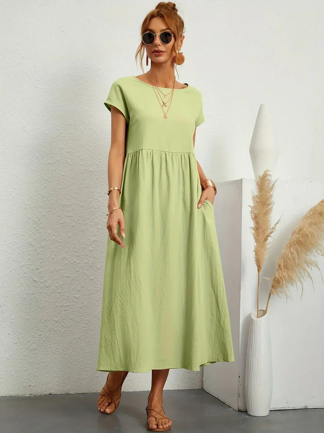 MILA | Robe Légère En Coton Doux Avec Poches