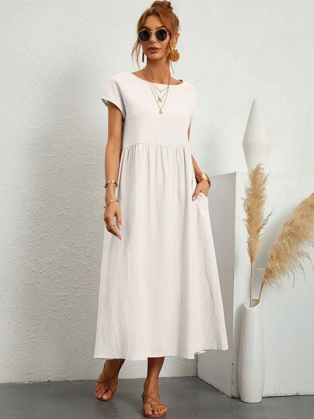 MILA | Robe Légère En Coton Doux Avec Poches