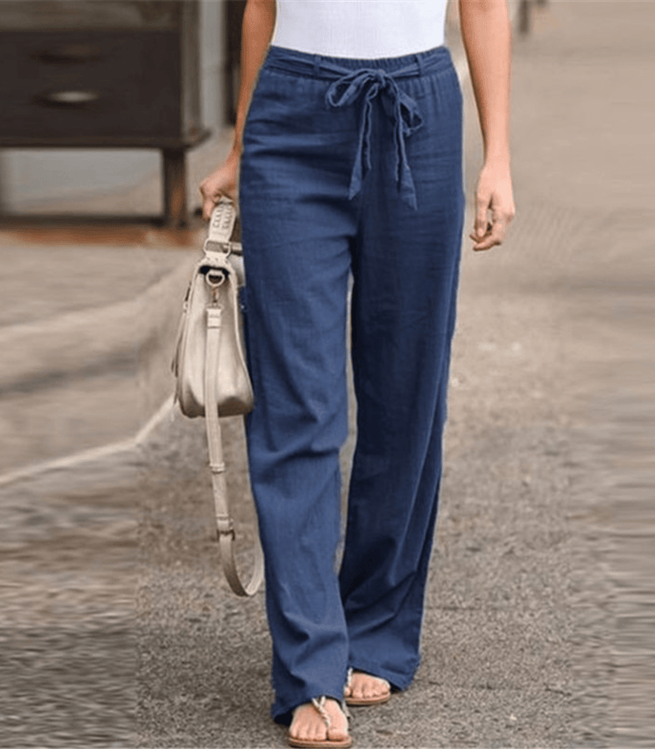 JOLEEN | Pantalon Détente Femme Avec Cordon Et Taille Élastique
