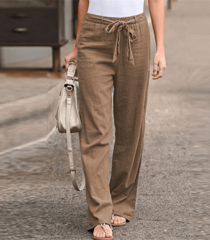 JOLEEN | Pantalon Détente Femme Avec Cordon Et Taille Élastique