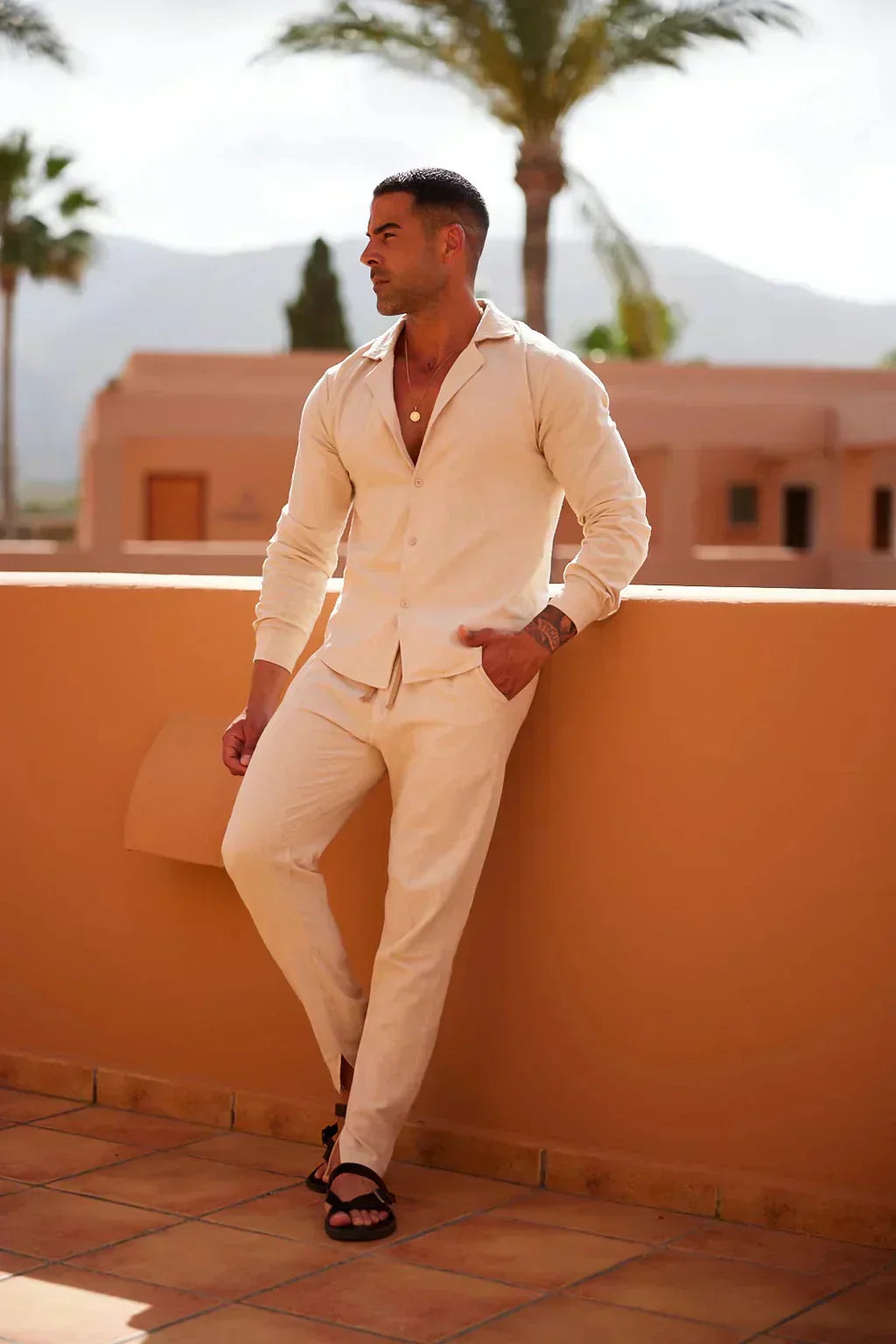 CHRISTIAN | Costume confort en coton & lin