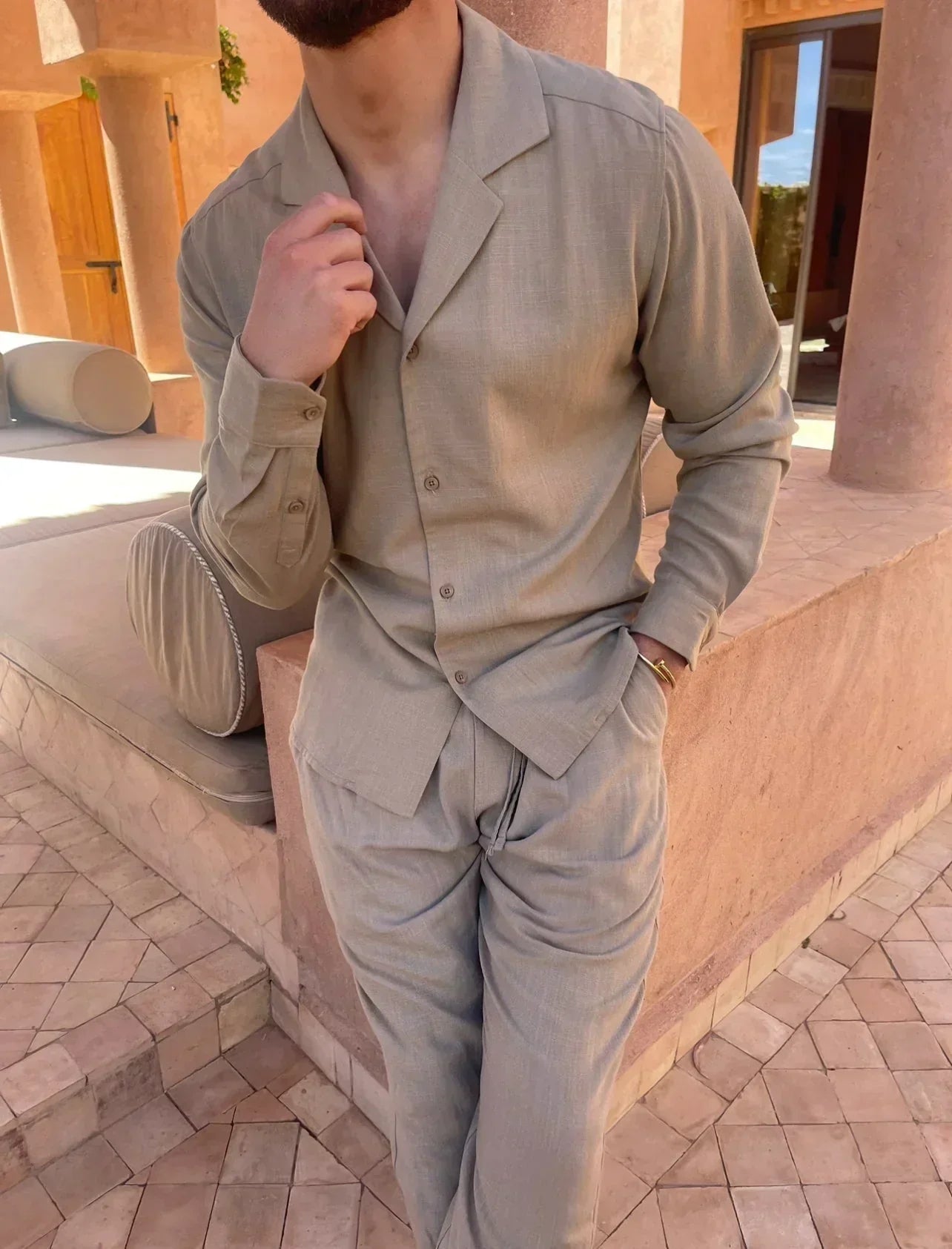CHRISTIAN | Costume confort en coton & lin